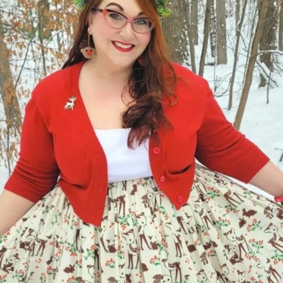 3XL New Mak Red Retro Vintage Style Cropped Cardigan Modcloth - Picture 1 of 5